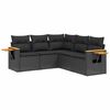 vidaXL Salon de jardin 5 pcs avec coussins noir r&eacute;sine tress&eacute;e