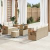 vidaXL Ensemble de canap&eacute; de jardin avec coussin 8 pcs Beige et cr&egrave;me