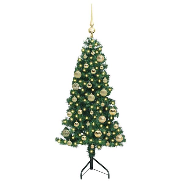 vidaXL Arbre de No&euml;l artificiel d'angle Vert 120 cm PVC et m&eacute;tal
