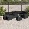 vidaXL Salon de jardin 8 pcs avec coussins noir r&eacute;sine tress&eacute;e