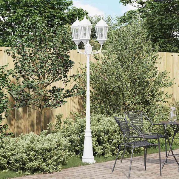 vidaXL Lumi&egrave;re de jardin Blanc 235 cm Aluminium