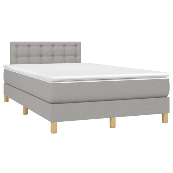 vidaXL Sommier &agrave; lattes de lit avec matelas Gris clair 120x200cm Tissu
