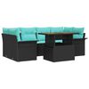 vidaXL Ensemble de canap&eacute; de jardin 7 pc Noir Poly rotin