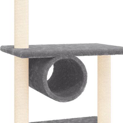 vidaXL Arbre à chat avec griffoirs en sisal Gris foncé 279 cm