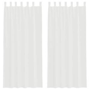 vidaXL Rideaux en voile avec boucles 2 pcs blanc 140x225 cm
