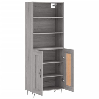 vidaXL Buffet haut Sonoma gris 69,5x34x180 cm Bois d'ingénierie