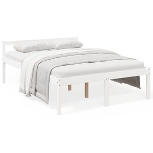 vidaXL Lit pour personne &acirc;g&eacute;e sans matelas blanc 135x190 cm