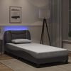 vidaXL Cadre de lit avec LED sans matelas Hvar gris 90x200 cm