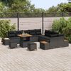vidaXL Ensemble de canap&eacute; de jardin 13 pcs Noir polyrotin