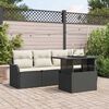vidaXL Ensemble de canap&eacute; de jardin 5 pcs Noir Poly Rattan
