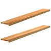 vidaXL Appuis de fen&ecirc;tre 2 pcs marron clair bois de ch&ecirc;ne massif