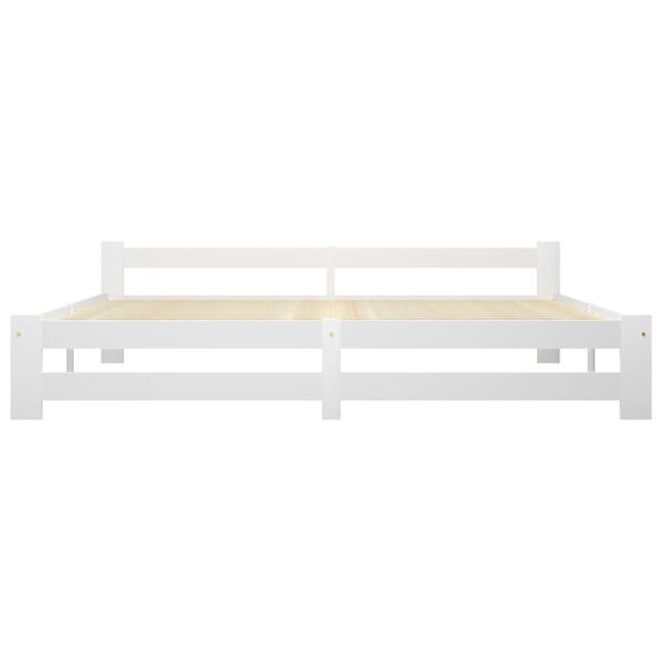 vidaXL Cadre de lit sans matelas blanc bois massif 200x200 cm