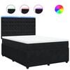 vidaXL Sommier &agrave; lattes de lit et matelas Noir 160x200 cm Velours