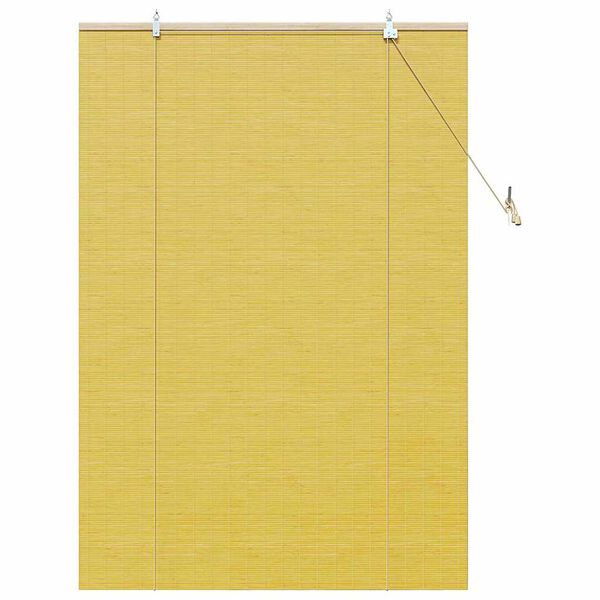 vidaXL Store enrouleur avec des rideaux Jaune 110 x 160 cm Bambou