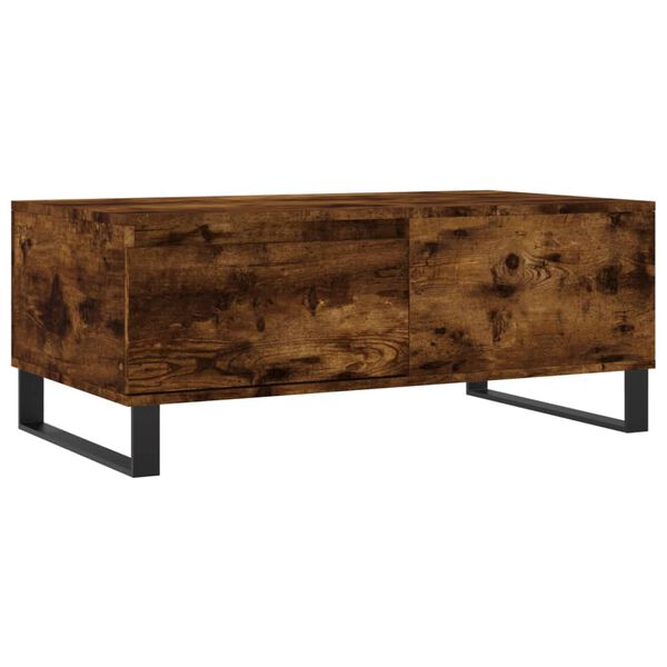 vidaXL Table basse Ch&ecirc;ne fum&eacute; 90x50x36,5 cm Bois d'ing&eacute;nierie