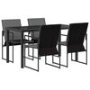 vidaXL Ensemble de salle &agrave; manger pour jardin 5 pcs Noir et anthracite