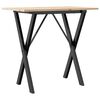 vidaXL Table &agrave; manger cadre en X 80x50x75 cm bois de pin massif acier