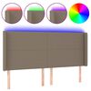 vidaXL T&ecirc;te de lit &agrave; LED Taupe 163x16x118/128 cm Tissu