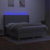 vidaXL Sommier &agrave; lattes de lit matelas LED Gris clair 180x200 cm Tissu
