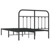 vidaXL Cadre de lit m&eacute;tal sans matelas avec t&ecirc;te de lit noir 120x190cm