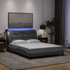 vidaXL Cadre de lit avec LED sans matelas Hvar gris clair 140x190 cm tissu
