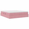 vidaXL Lit avec rangement et matelas Rose 200 x 200 cm Velours