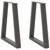 vidaXL Pieds de table &agrave; manger en forme de V 2 pi&egrave;ces Anthracite 50x(72-73,3) cm Acier