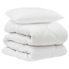 vidaXL Couette avec oreiller 2 pi&egrave;ces Blanc Microfibre