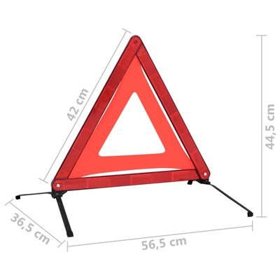 vidaXL Triangle de signalisation routière 10pcs Rouge 56,5x36,5x44,5cm
