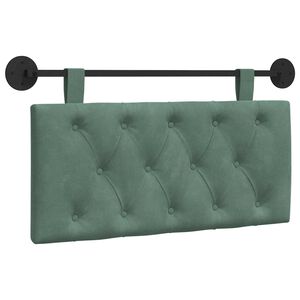 vidaXL T&ecirc;te de lit suspendue Avec lumi&egrave;re LED Vert Mer Velours