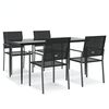 vidaXL Ensemble &agrave; manger de jardin 5 pcs r&eacute;sine tress&eacute;e acier
