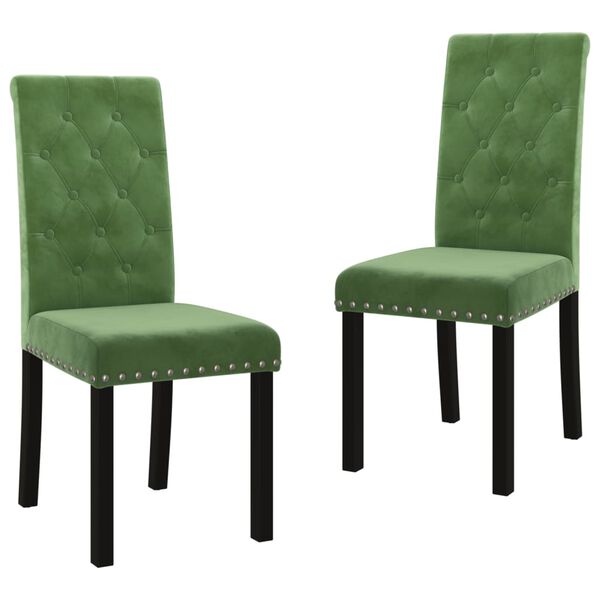 vidaXL Chaises &agrave; manger lot de 2 vert fonc&eacute; velours