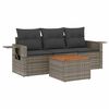 vidaXL Salon de jardin 4 pcs avec coussins gris r&eacute;sine tress&eacute;e