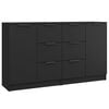 vidaXL Buffets 2 pcs Noir 60x30x70 cm Bois d'ing&eacute;nierie