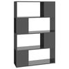 vidaXL Biblioth&egrave;que/S&eacute;parateur de pi&egrave;ce Gris brillant 80x24x124,5 cm