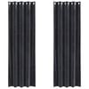 vidaXL Rideaux occultants 2 pc Gris fonc&eacute; 140 x 245 cm Velours