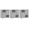 vidaXL Buffets 3 pcs gris b&eacute;ton bois d'ing&eacute;nierie