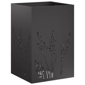 vidaXL Cache-pot de jardin Noir 50 x 50 x 75 cm Acier lamin&eacute; &agrave; froid