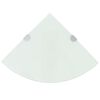 vidaXL &Eacute;tag&egrave;re de coin avec supports chrom&eacute;s Verre Blanc 25 x 25 cm