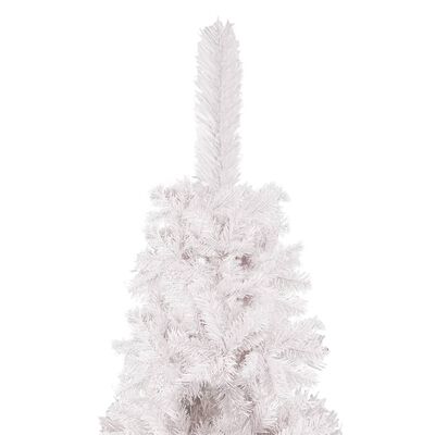 vidaXL Arbre de Noël mince pré-éclairé et boules blanc 180 cm