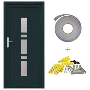 vidaXL Porte Frontale Anthracite 88 x 200 cm PVC