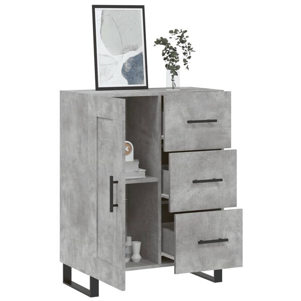 vidaXL Buffet gris b&eacute;ton 69,5x34x90 cm bois d'ing&eacute;nierie