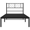 vidaXL Cadre de lit m&eacute;tal sans matelas avec t&ecirc;te de lit noir 75x190 cm