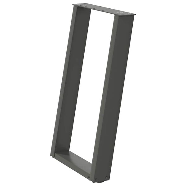 vidaXL Pieds de table à manger en U 2 pièces Anthracite 60 x (72-73) cm Acier