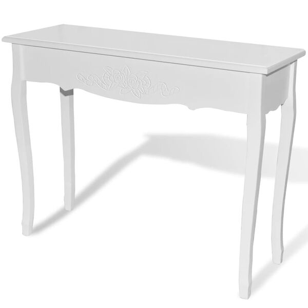 vidaXL Table de console et coiffeuse Blanc