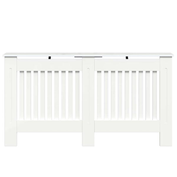 vidaXL Cache-Radiateur Blanc brillant 152 x 19 x 81,5 cm