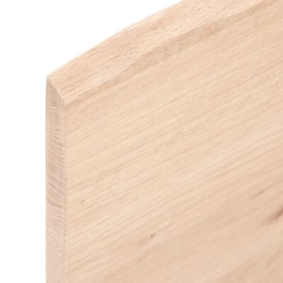 vidaXL Dessus de table bois chêne massif non traité bordure assortie
