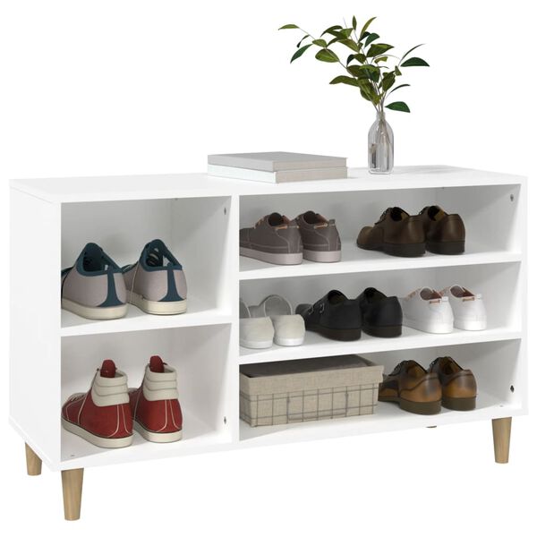 vidaXL Armoire &agrave; chaussures Blanc 102x36x60 cm Bois d'ing&eacute;nierie