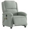 vidaXL Fauteuil inclinable &eacute;lectrique de massage gris clair velours