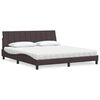 vidaXL Lit avec matelas Hanko marron fonc&eacute; 180x200 cm tissu